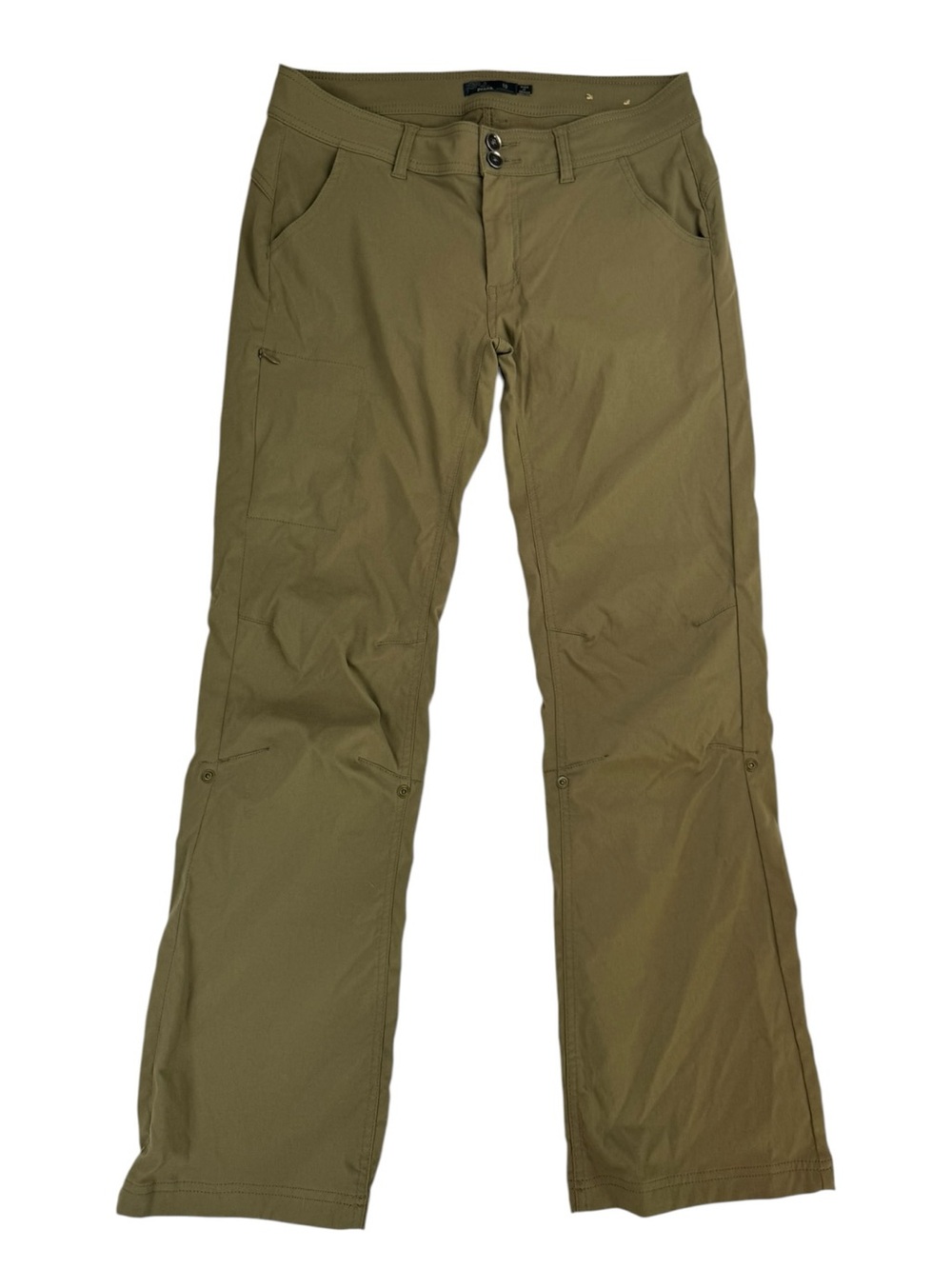 Prana Halle Hiking Trail Pants Olive Green Outdoor Athleisure Size 10 Regular